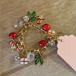 Festive Christmas Charm Bracelet with Holiday Accents